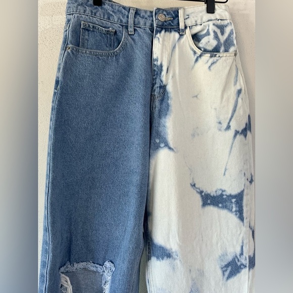 SHEIN Two-Tone Blue and White Women's Jeans - Picture 3 of 10